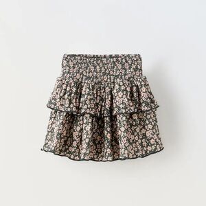 Zara Ruffled Floral print Skirt